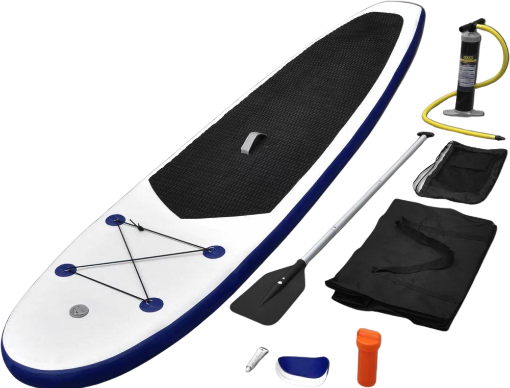 Tilbud på Paddleboardsæt SUP oppusteligt blå og hvid fra Boligcenter.dk til 1.382 kr.