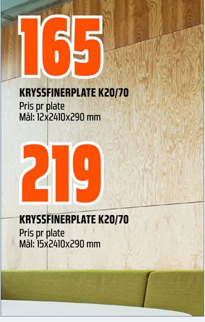 KRYSSFINERPLATE K20/70