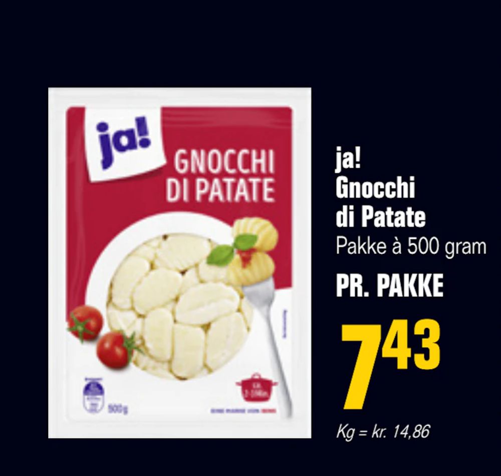 Tilbud på ja! Gnocchi di Patate fra Poetzsch Padborg til 7,43 kr.