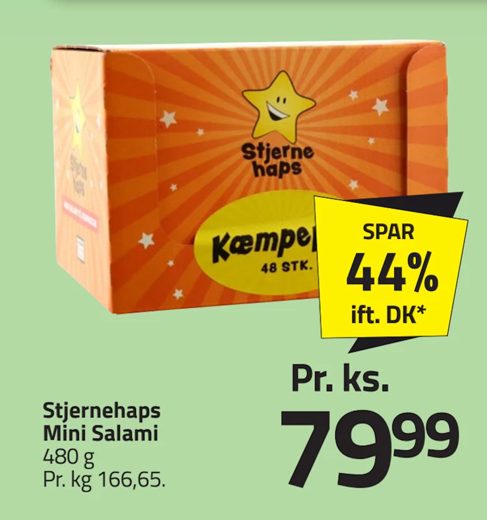 Tilbud på Stjernehaps Mini Salami fra Fleggaard til 79,99 kr.
