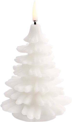 LED candle Christmas tree, NW, Smooth, 9x12 cm Nordic white (Uyuni lighting)