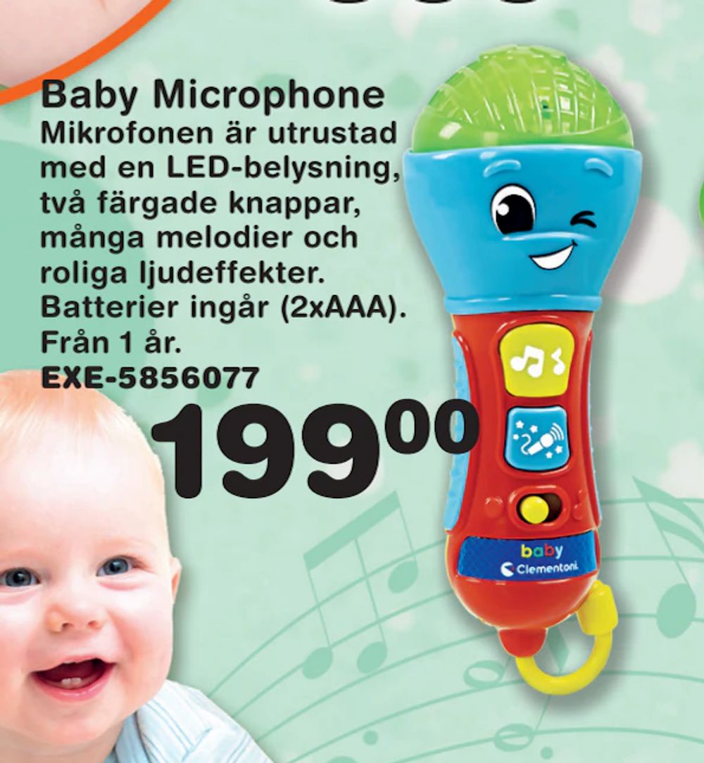 Erbjudanden på Baby Microphone från Lekextra för 199 kr