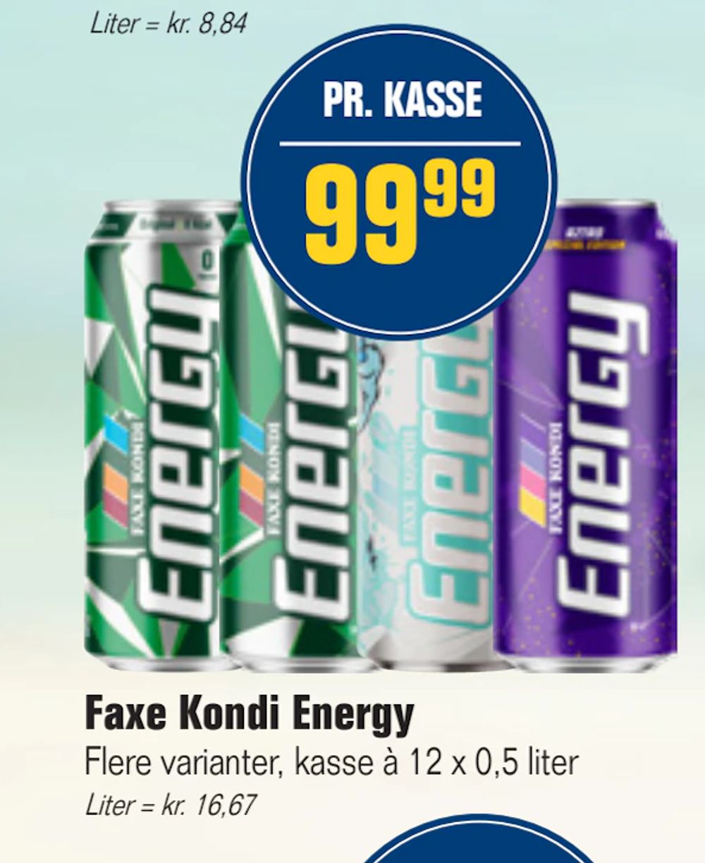 Tilbud på Faxe Kondi Energy fra Otto Duborg til 99,99 kr.