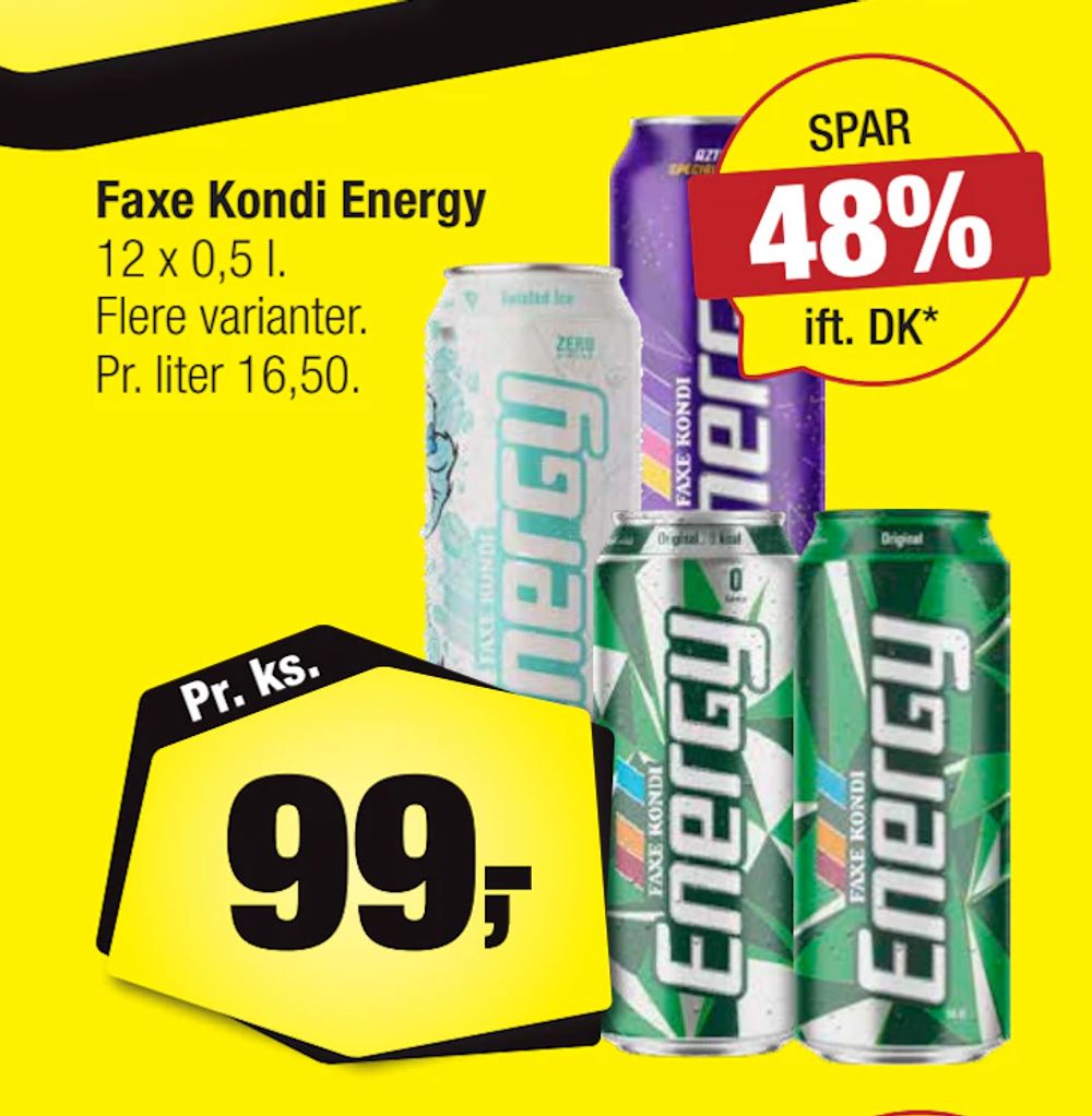 Tilbud på Faxe Kondi Energy fra Calle til 99 kr.