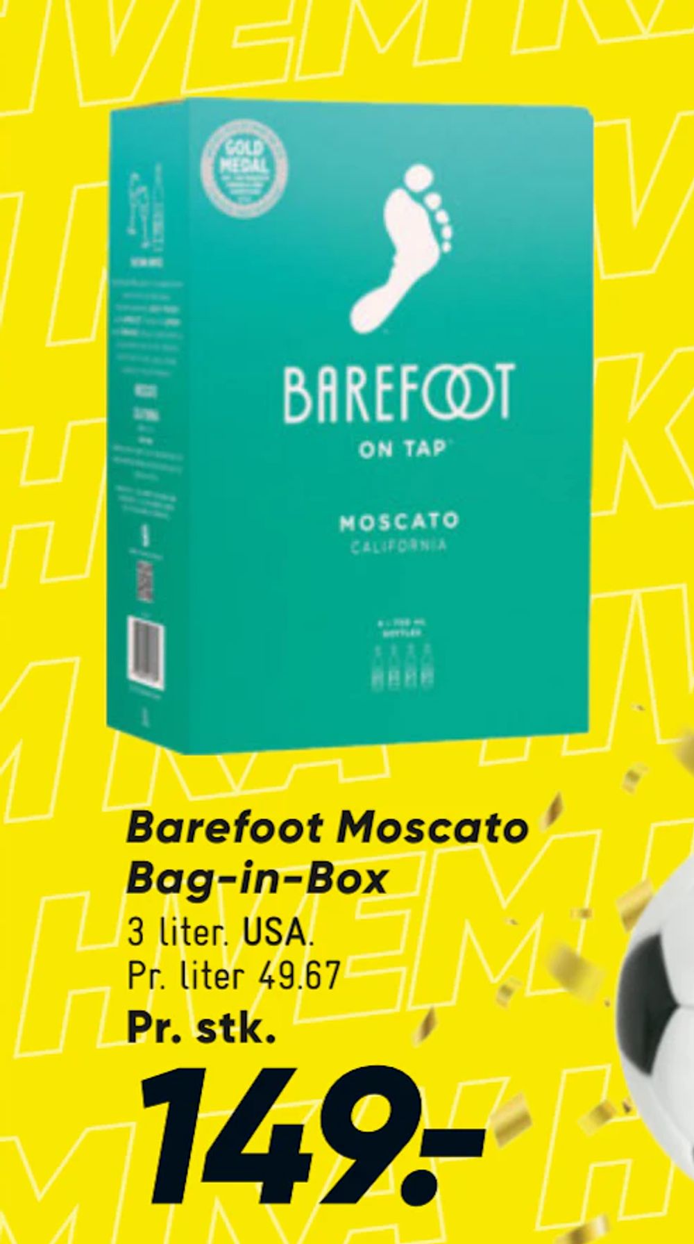 Tilbud på Barefoot Moscato Bag-in-Box fra Bilka til 149 kr.