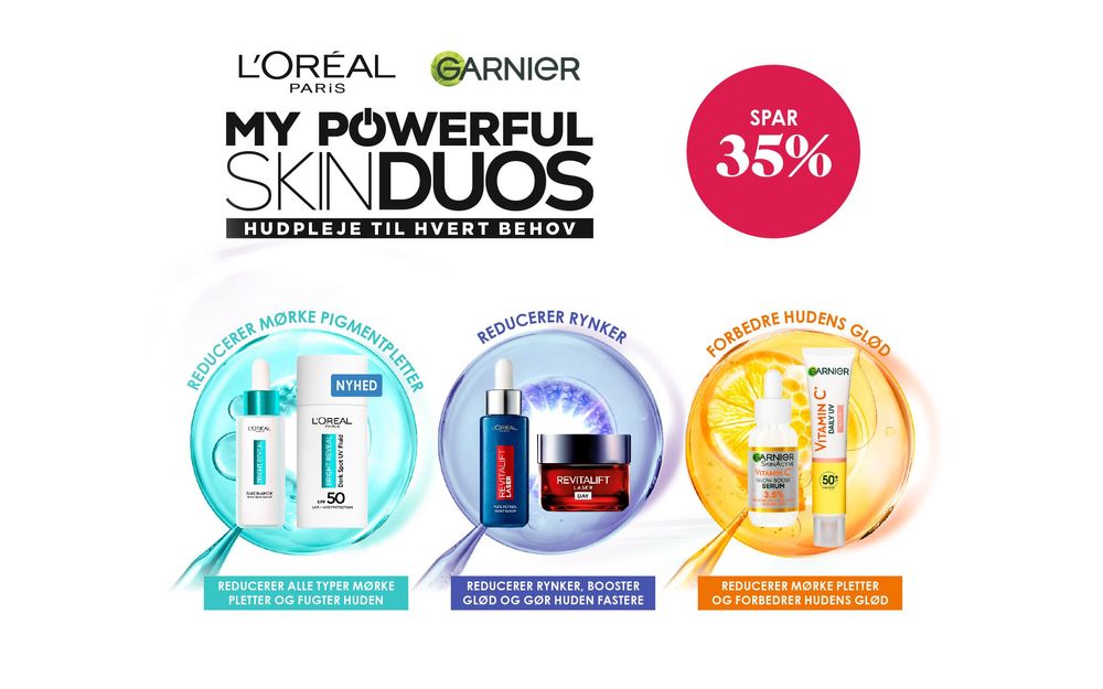 Tilbud på alt L’Oréal Paris skincare (L'Oréal Paris,Garnier) fra Matas til 84,95 kr.