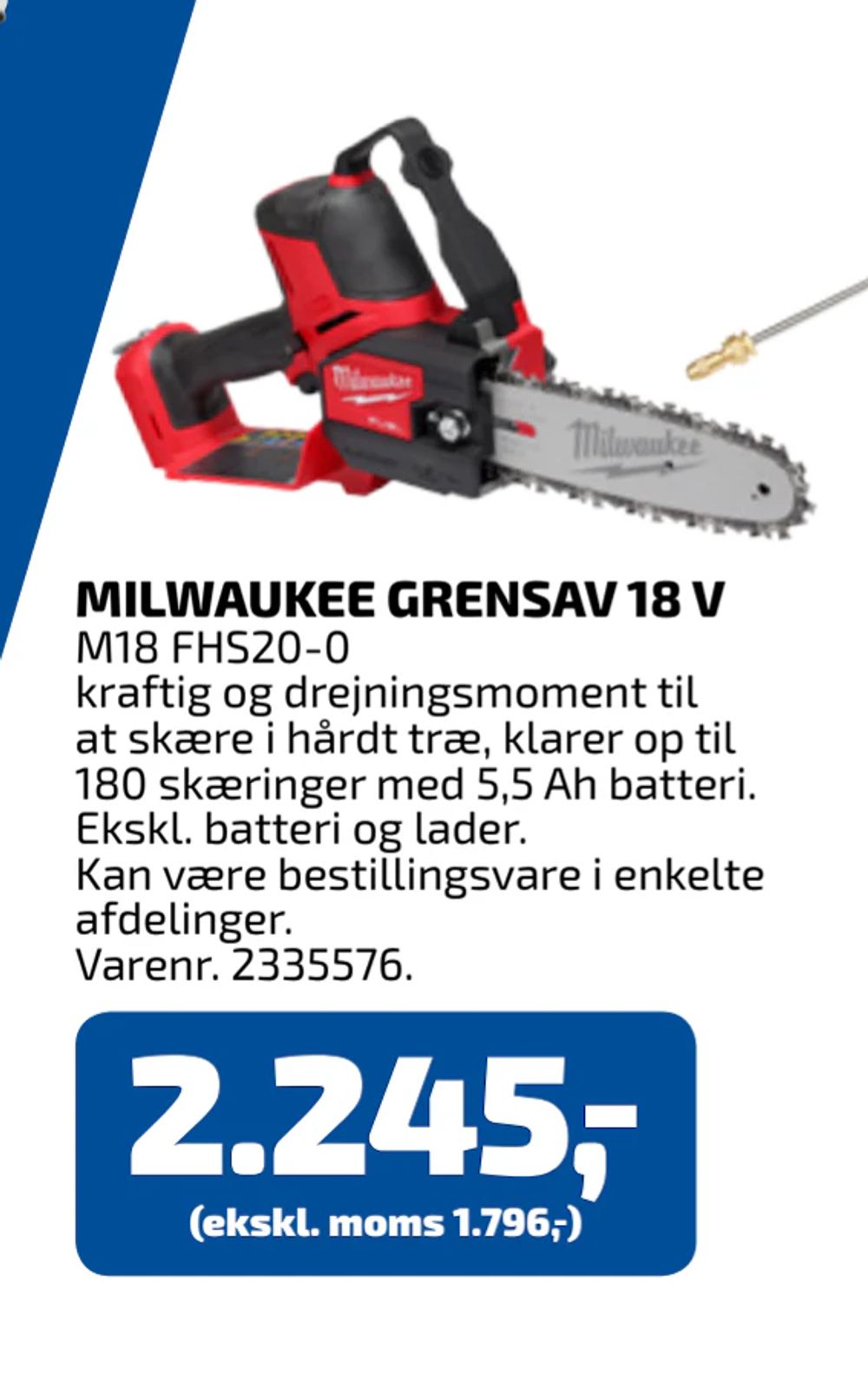 Tilbud på MILWAUKEE GRENSAV 18 V fra Davidsen til 2.245 kr.