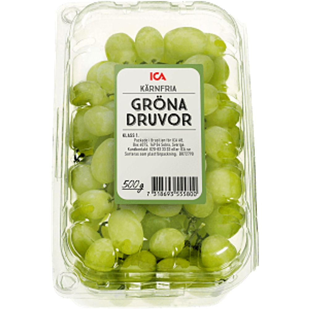 Erbjudanden på Gröna kärnfria druvor i ask från ICA Supermarket för 30 kr