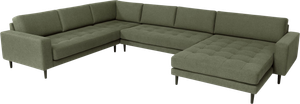 Leone U-formet Hjørnesofa, Mørkegrøn, (Vendbar) 83 Cm 262 Cm