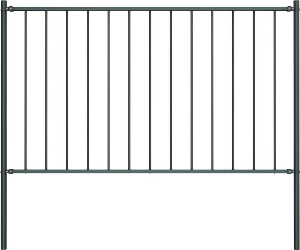 Erbjudanden på vidaXL Staketpanel med stolpar pulverlackerat stål 1,7x0,75 m antracit från vidaXL.se för 938 kr