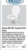 Ocean Båt-WC manuell Soft close