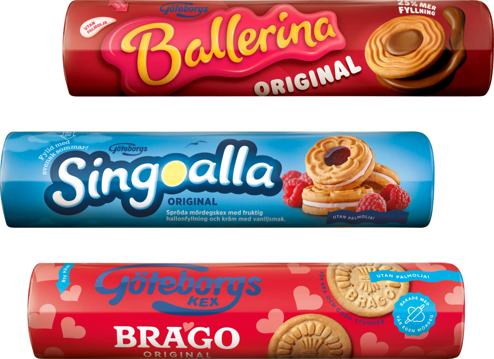 Erbjudanden på Ballerina, Singoalla, Brago (Göteborgs Kex) från ICA Nära för 35 kr