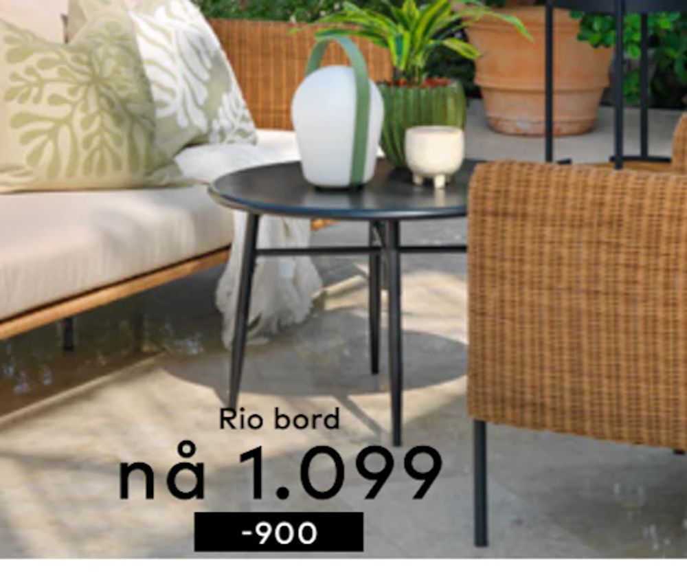 Tilbud på Rio sofabord sort Ø70 cm fra Skeidar til 1 099 kr
