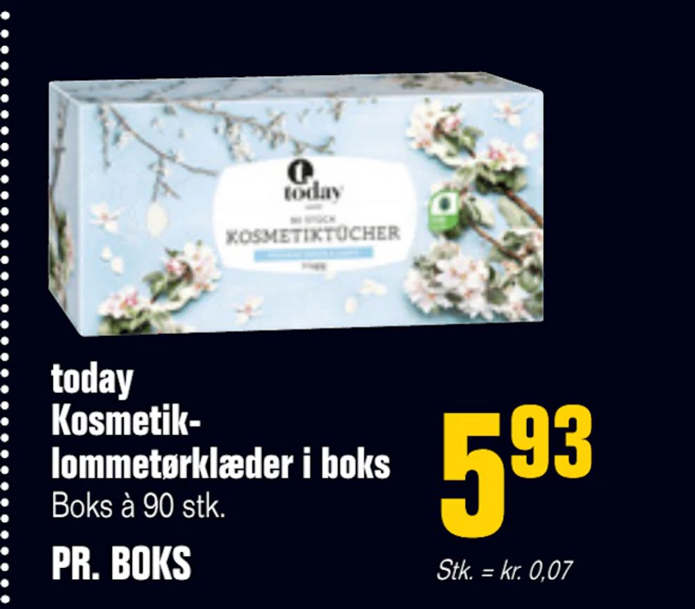 Tilbud på today Kosmetiklommetørklæder i boks fra Otto Duborg til 5,93 kr.