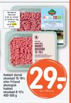 Hakket dansk oksekød 15-18% eller Friland økologisk hakket oksekød 8-12% 400-500 g
