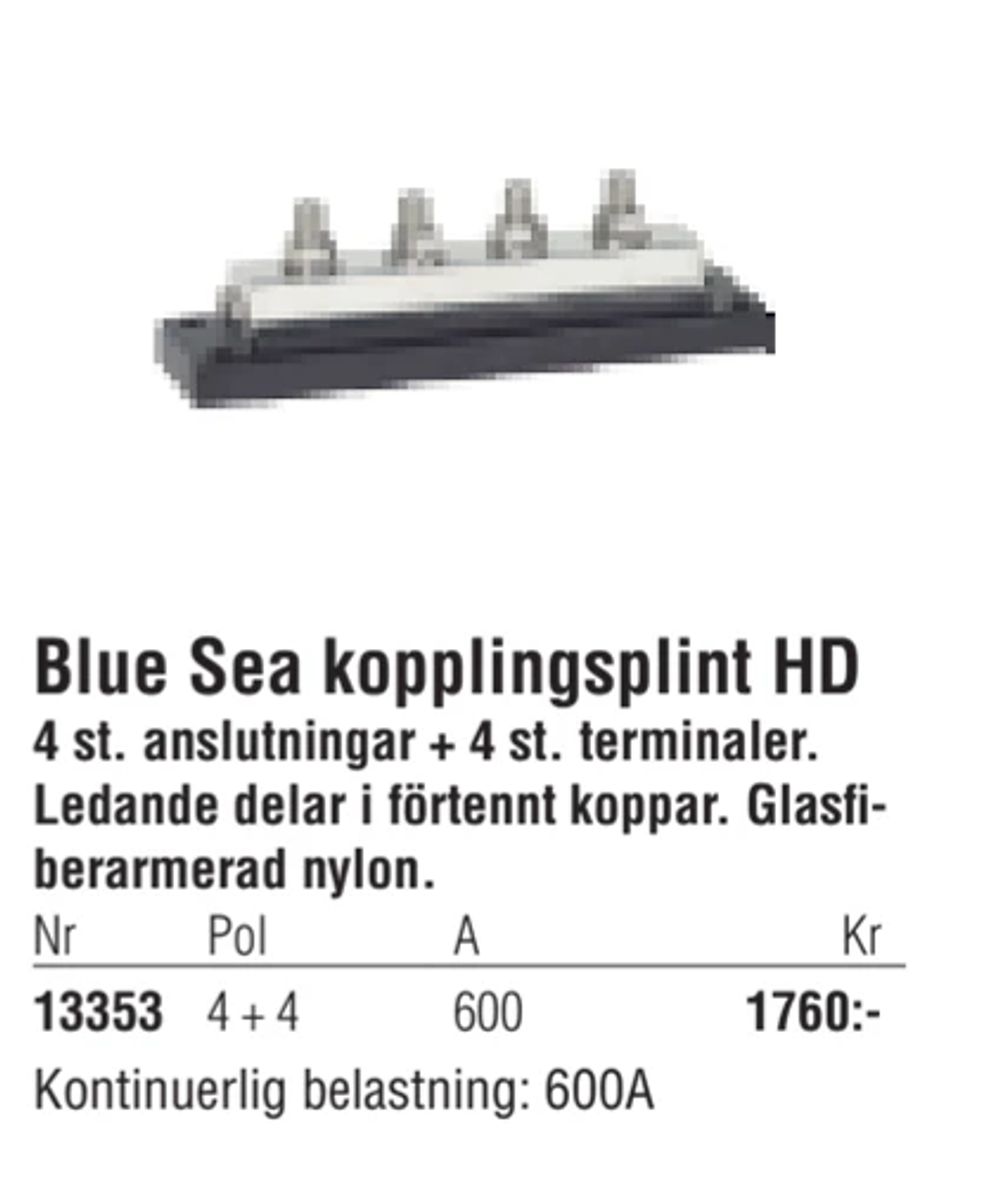 Erbjudanden på Blue Sea kopplingsplint HD från Erlandsons Brygga för 1 760 kr