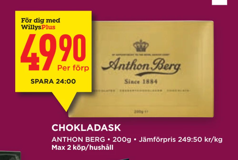 Choklad Ask, Anthon Berg, 230g  Jämför pris & handla via