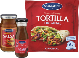 Tortillabröd, fruktsalsa