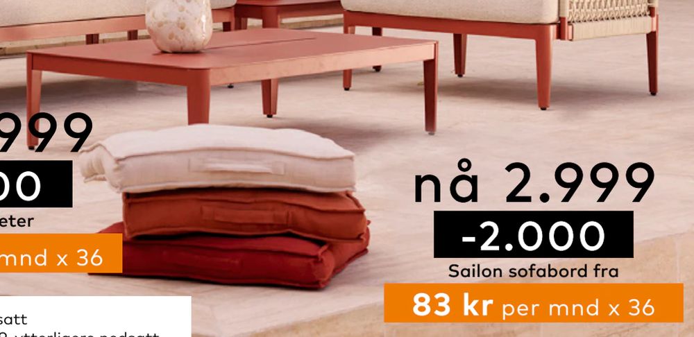 Tilbud på Sailon sofabord fra Skeidar til 2 999 kr