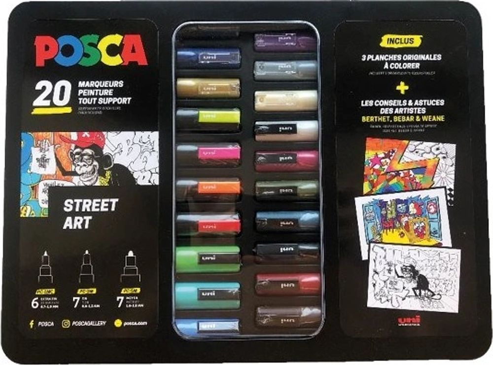 Tilbud på Uni Posca Street Art Metal Box Marker fra ComputerSalg til 499 kr.