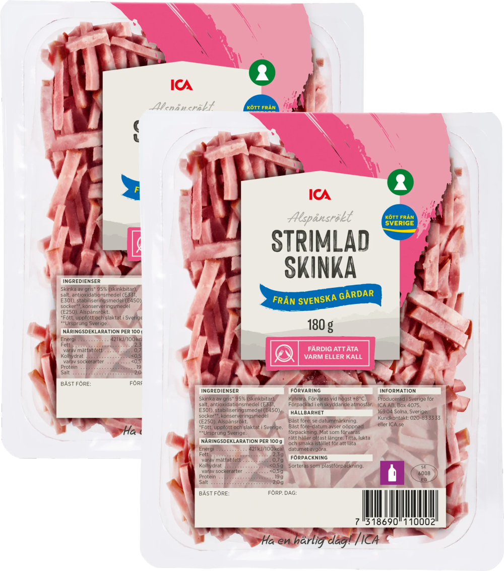 Erbjudanden på Rökt skinka strimlad (ICA) från ICA Nära för 35 kr