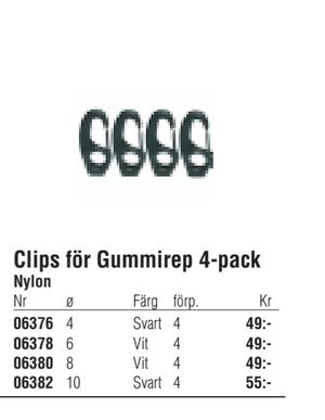 Clips för Gummirep 4-pack