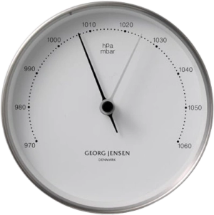 Georg Jensen Henning Koppel barometer stål/ hvid 10 cm