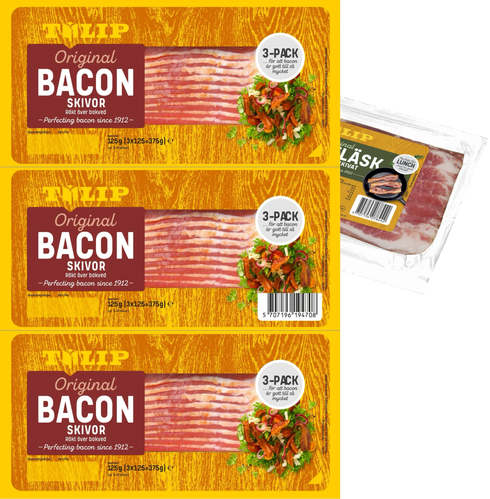 Erbjudanden på Bacon, Stekfläsk (Tulip) från ICA Supermarket för 45 kr