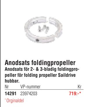 Anodsats foldingpropeller