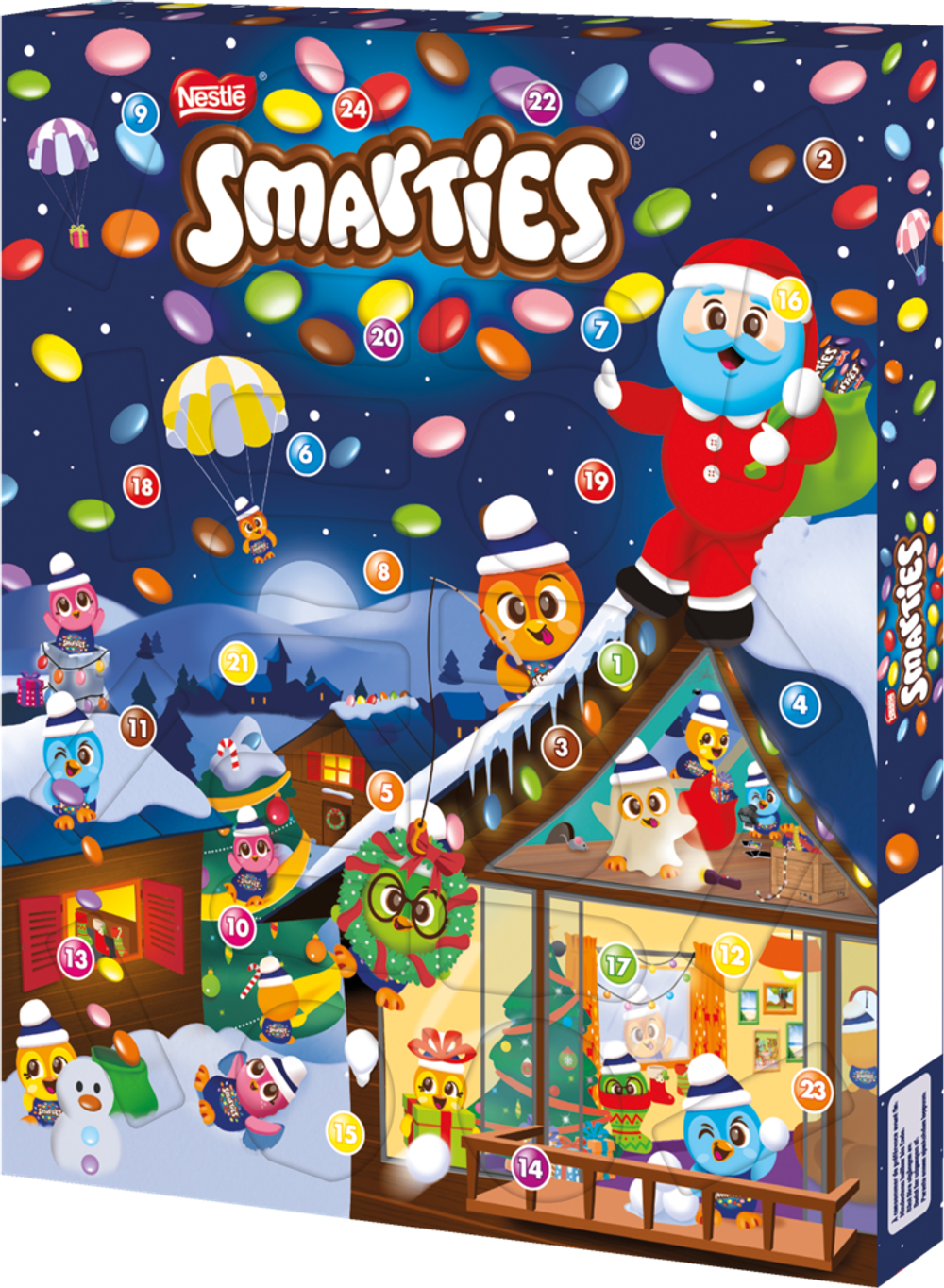 Tilbud på Nestlé Smarties Julekalender fra Fleggaard til 79,99 kr.