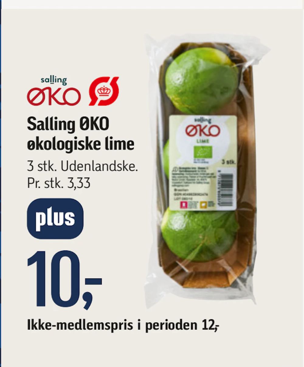 Tilbud på Salling ØKO økologiske lime fra føtex til 12 kr.