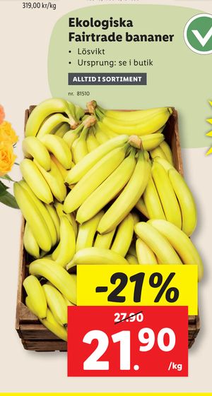 Ekologiska Fairtrade bananer