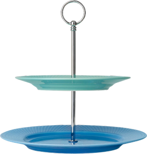 Lyngby Porcelæn Rhombe Color etagere blå/grøn 27 cm