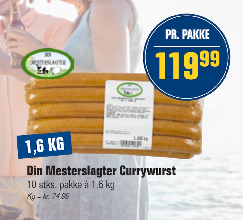 Tilbud på Din Mesterslagter Currywurst fra Otto Duborg til 119,99 kr.