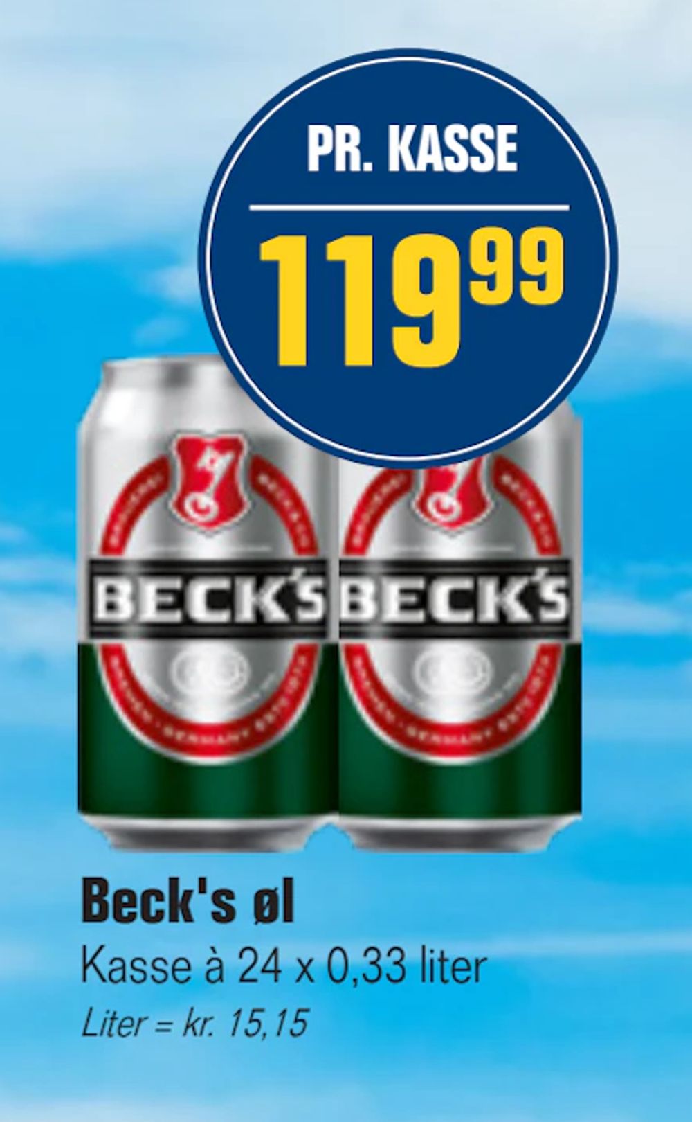 Tilbud på Beck's øl fra Otto Duborg til 119,99 kr.