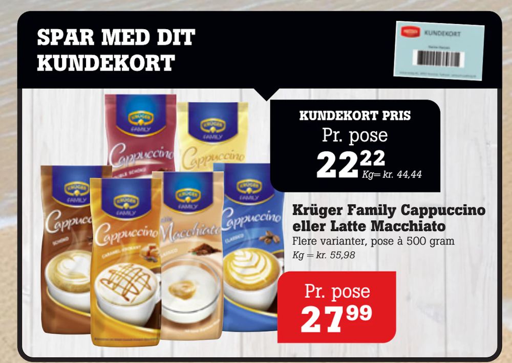 Tilbud på Krüger Family Cappuccino eller Latte Macchiato fra Poetzsch Padborg til 27,99 kr.