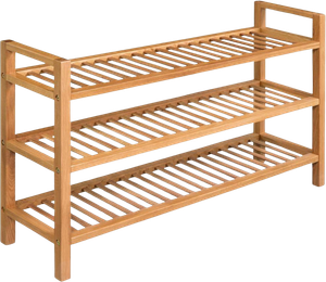 Skostativ med 3 hylder 100x27x60 cm massivt egetræ