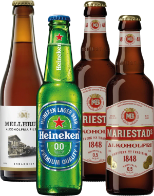 Alkoholfri öl (Mariestads, Heineken, Melleruds)