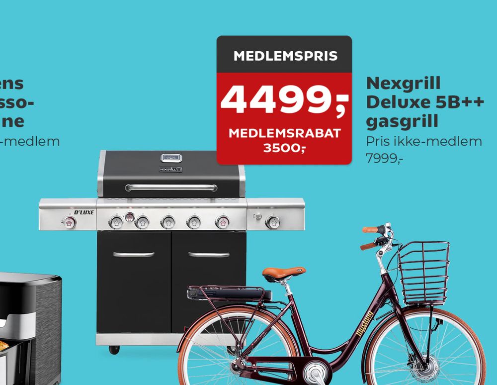 Tilbud på Nexgrill Deluxe 5B++ gasgrill fra Coop.dk til 7.999 kr.
