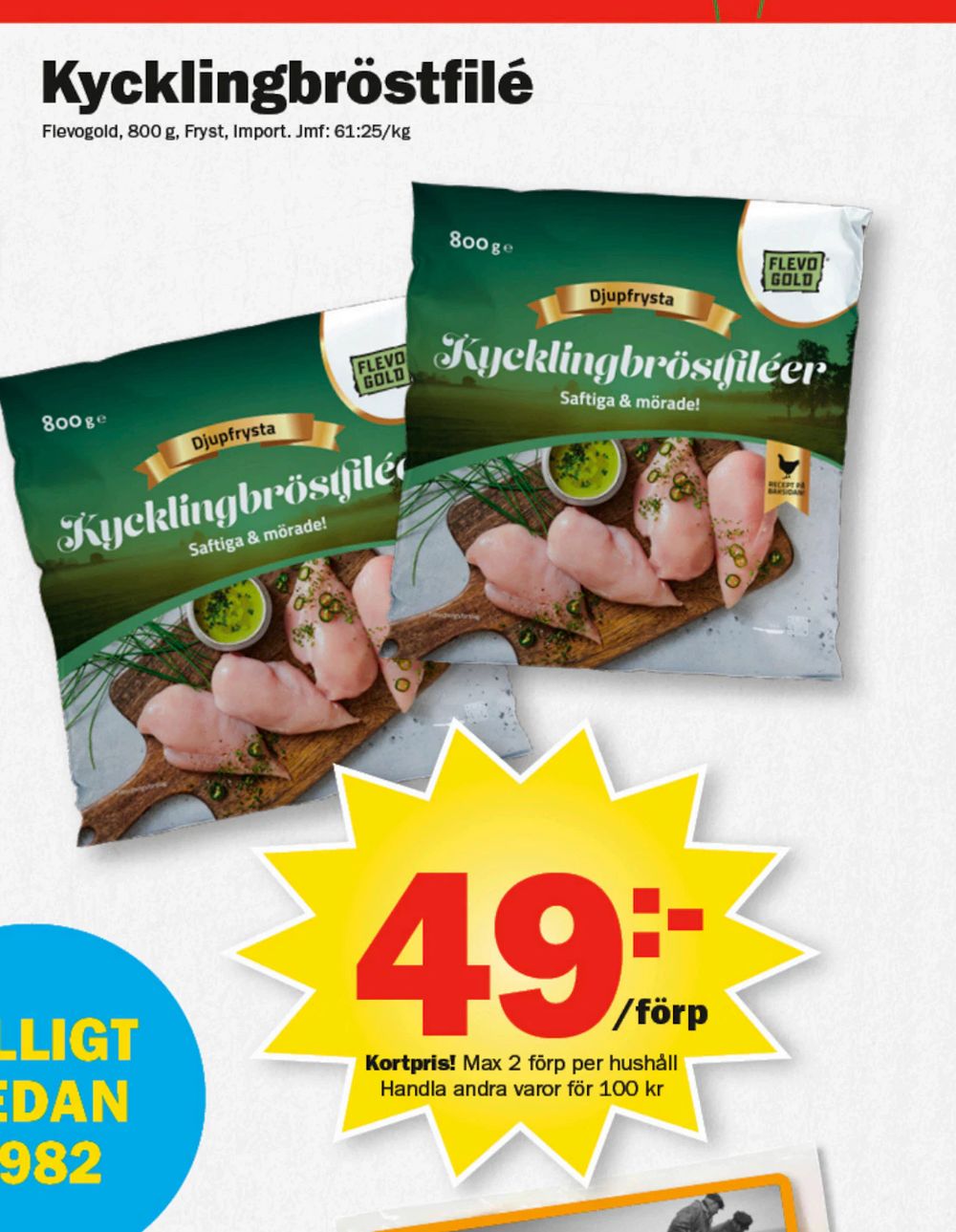 Erbjudanden på Kycklingbröstfilé från Pekås för 49 kr