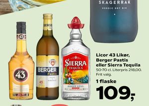 Licor 43 Likør, Berger Pastis eller Sierra Tequila