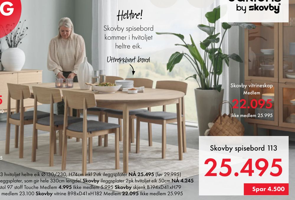 Tilbud på Skovby spisebord 1 13 fra Fagmøbler til 25 495 kr