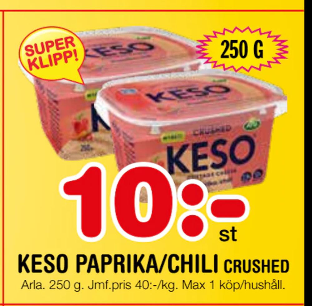Erbjudanden på KESO PAPRIKA/CHILI från Nya Pulsen för 10 kr