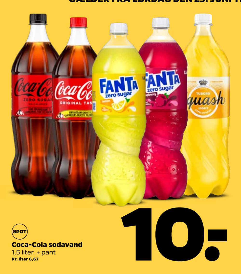 Tilbud på Coca-Cola sodavand fra Netto til 10 kr.