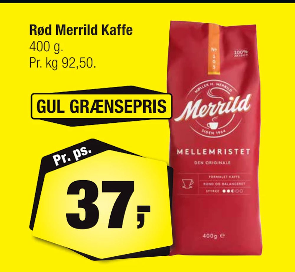 Tilbud på Rød Merrild Kaffe fra Calle til 37 kr.