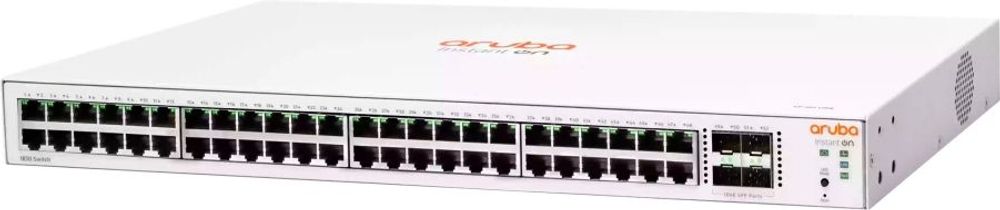 Tilbud på HPE Aruba Instant On 1830 48G 4SFP Switch - Switch - smart - 48 x 10/100/1000 + 4 x Gigabit SFP - desktop, monterbar på stativ fra ComputerSalg til 2.201 kr.