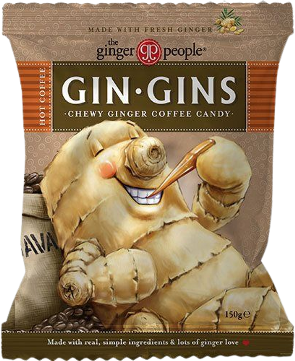 Tilbud på Chewy Coffee Candy GIN-GINS (The Ginger People) fra Helsam til 41,95 kr.