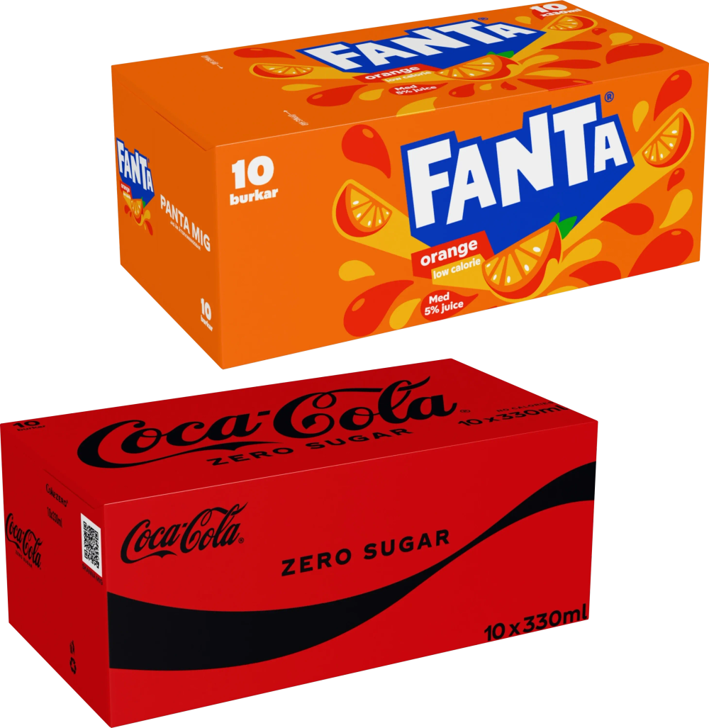 Erbjudanden på Läsk 10-pack (Coca Cola, Fanta) från ICA Kvantum för 109 kr