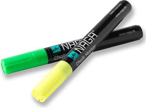 Glastavle marker grøn og gul 4,5 mm Dry Erase med vendbar spids fra rund til skrå - (2 stk.)