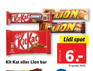 Kit Kat eller Lion bar